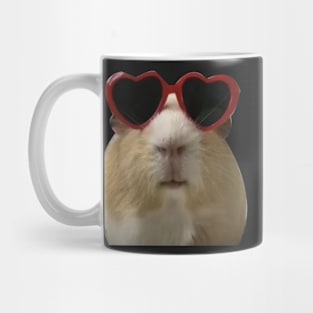 cute hamster in heart glasess Mug